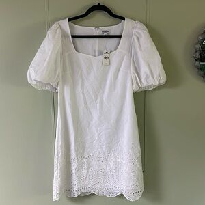 Express | NWT white eyelet puff-sleeve mini dress